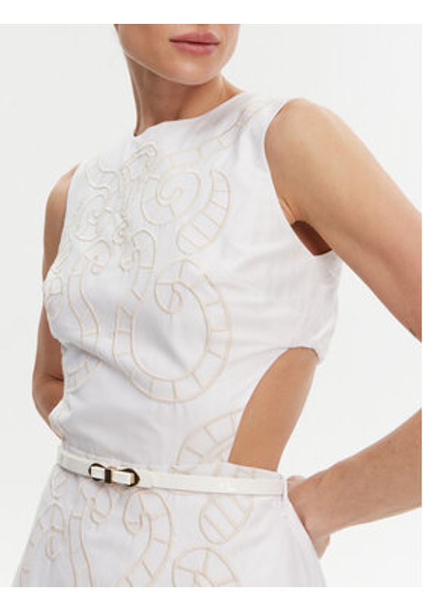 Silvian Heach Sukienka codzienna GPP25342VE Biały Regular Fit. Okazja: na co dzień. Kolor: biały. Materiał: bawełna. Typ sukienki: proste. Styl: casual