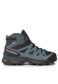 salomon - Salomon Trekkingi X Ward Leather Mid GORE-TEX L47182000 Niebieski. Kolor: niebieski. Materiał: skóra, zamsz #1