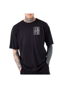 Koszulka Champion T-shape Classic Print Cotton 218640-KK001 - czarna. Kolor: czarny. Materiał: bawełna, tkanina. Długość rękawa: krótki rękaw. Długość: krótkie. Wzór: nadruk #1