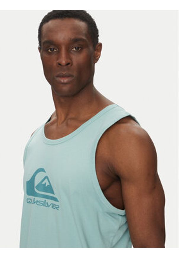 Quiksilver Tank top EQYZT08041 Turkusowy Regular Fit. Kolor: turkusowy. Materiał: bawełna