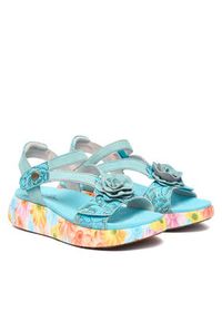 Laura Vita Sandały Nikito 01 Turkusowy. Kolor: turkusowy. Materiał: skóra #6