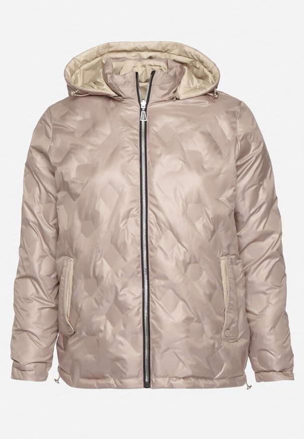 Born2be - Ciemnobeżowa Kurtka Dwustronna z Odpinanym Kapturem Frolbia. Okazja: na co dzień. Kolor: beżowy. Materiał: jeans. Wzór: gładki. Styl: elegancki, casual, klasyczny