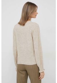 Pepe Jeans sweter z domieszką wełny Tessa damska kolor beżowy. Okazja: na co dzień. Kolor: beżowy. Materiał: wełna. Styl: casual #2