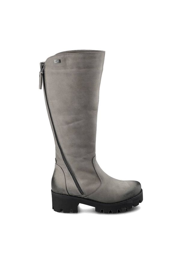 Szare Kozaki Simen Damskie Stylowe Buty Zimowe. Okazja: na co dzień. Kolor: szary. Szerokość cholewki: normalna. Sezon: zima. Styl: elegancki