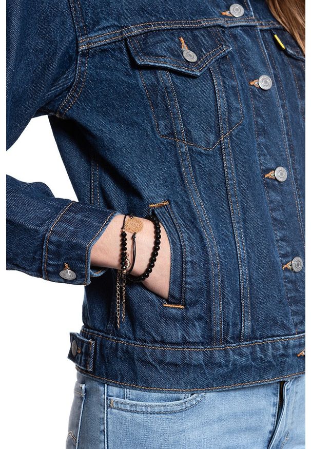Levi's® - LEVI’S EX-BOYFRIEND TRUCKER DAMSKA KURTKA JEANSOWA JEANS DŻINSOWA PEANUTS 299440069. Materiał: jeans