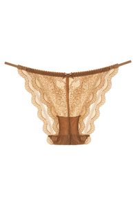 Intica - Koronkowe figi z paskami na biodrach na specjalne okazje Leonella. Kolor: beżowy. Materiał: koronka. Wzór: koronka