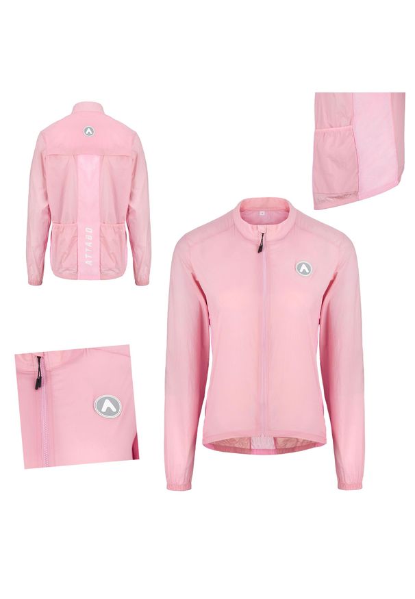 Kurtka rowerowa damska ATTABO Cahayo Jacket Windproof. Kolor: różowy. Sport: turystyka piesza
