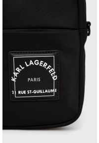 Karl Lagerfeld saszetka kolor czarny. Kolor: czarny. Wzór: aplikacja