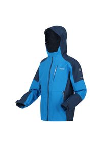 Regatta - Calderdale II dziecięca turystyczna kurtka przeciwdeszczowa. Kolor: niebieski. Materiał: poliester. Sport: turystyka piesza #1