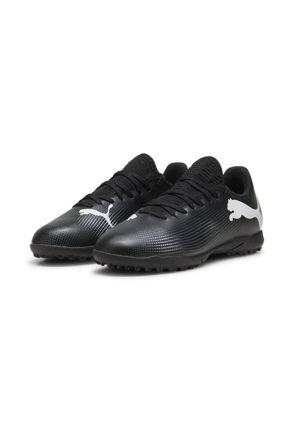 Buty piłkarskie dla dzieci Puma Future 7 Play Tt. Kolor: biały, wielokolorowy, czarny. Materiał: materiał, syntetyk. Sport: piłka nożna