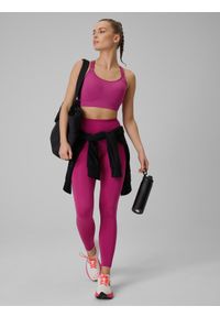 4f - 4F Legginsy treningowe szybkoschnące damskie - różowe M. Kolor: różowy. Sport: fitness #1