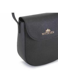 Wittchen - Damska listonoszka skórzana saddle bag pionowa. Kolor: czarny. Wzór: haft. Dodatki: z haftem. Materiał: skórzane. Styl: casual, klasyczny #3