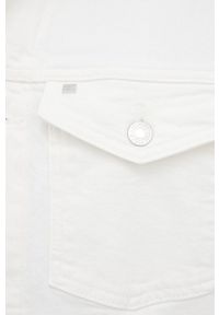 TOMMY HILFIGER - Tommy Hilfiger kurtka jeansowa męska kolor biały przejściowa. Okazja: na co dzień. Kolor: biały. Materiał: jeans. Styl: casual #4