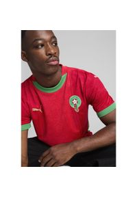 Puma - Męska koszulka domowa Maroko 2025 PUMA Red Archive Green. Kolor: czerwony, wielokolorowy, zielony. Wzór: aplikacja