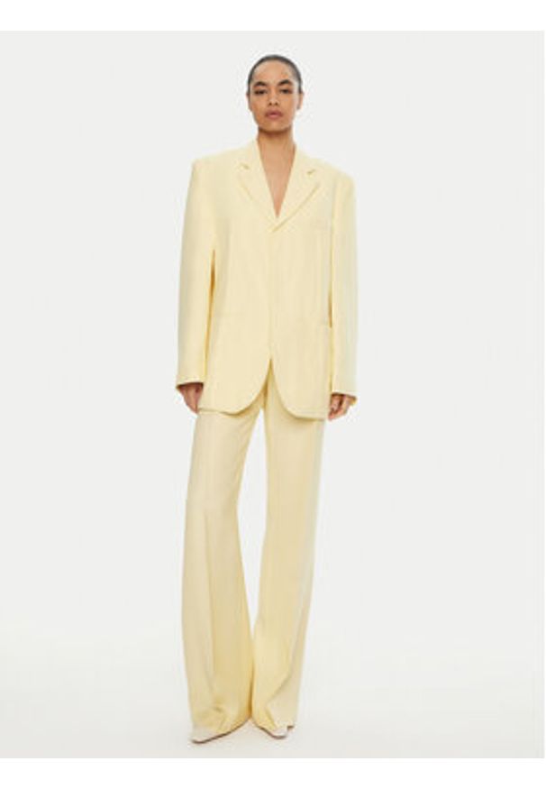 JACQUEMUS Marynarka 22E213JA101 Żółty Regular Fit. Kolor: żółty. Materiał: wiskoza