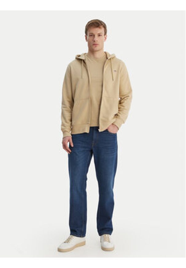 GANT - Gant Bluza Shield 2007059 Beżowy Regular Fit. Kolor: beżowy. Materiał: bawełna