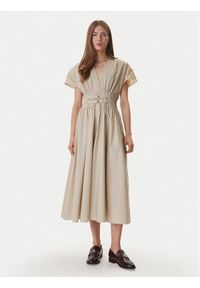 DKNY Sukienka codzienna DJ6D9194 Beżowy Regular Fit. Okazja: na co dzień. Kolor: beżowy. Materiał: bawełna. Typ sukienki: proste. Styl: casual #1