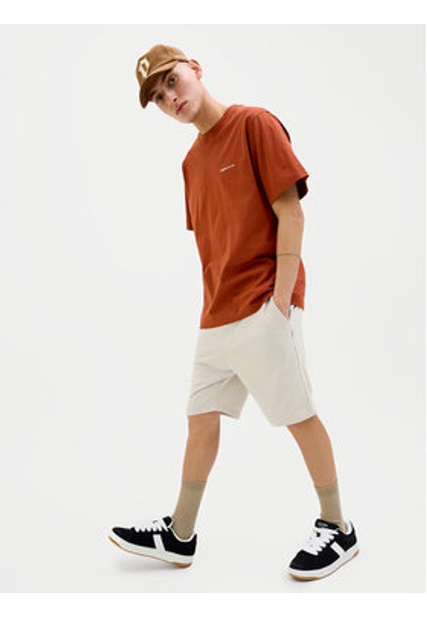 Jack & Jones - Jack&Jones Szorty sportowe Gordon 12249285 Beżowy Regular Fit. Kolor: beżowy. Materiał: syntetyk, bawełna. Styl: sportowy
