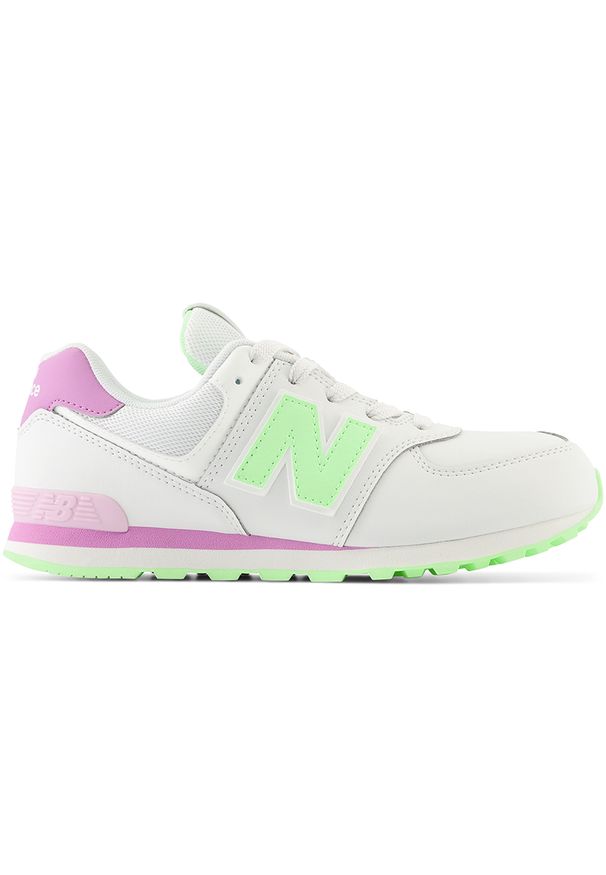 Buty dziecięce New Balance GC574CX – multikolor. Okazja: na co dzień. Kolor: wielokolorowy. Materiał: materiał, syntetyk, guma. Szerokość cholewki: normalna. Model: New Balance 574