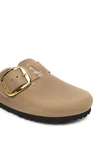 Birkenstock Klapki Boston Big Buckle Shearling 1030444 Brązowy. Kolor: brązowy. Materiał: skóra