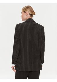 TOMMY HILFIGER - Tommy Hilfiger Marynarka Oversized Prep Pinstripe Blazer WW0WW40498 Czarny Regular Fit. Kolor: czarny. Materiał: syntetyk