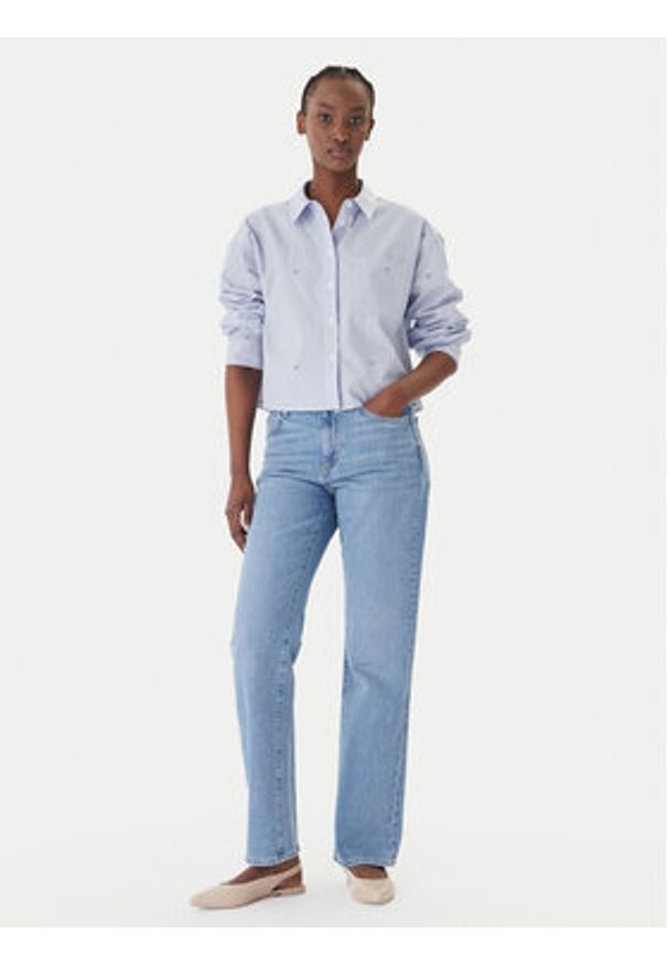 JOOP! Jeans Koszula Basima 10019224 30101901 Niebieski Oversize. Kolor: niebieski. Materiał: bawełna