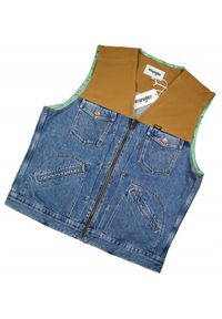 Wrangler - WRANGLER BANDANA VEST MĘSKI BEZRĘKAWNIK JEANSOWY JEANS W453RI34V 112128901. Materiał: jeans. Długość rękawa: bez rękawów