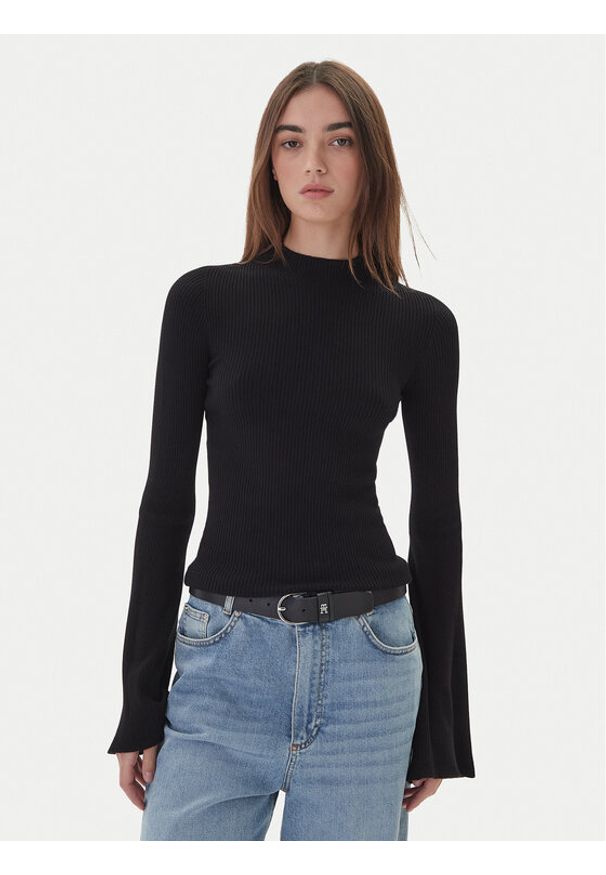 Kontatto Golf 3M0816C Czarny Regular Fit. Typ kołnierza: golf. Kolor: czarny. Materiał: syntetyk