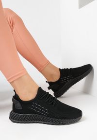 Born2be - Czarne Buty Sportowe Nemoreth. Wysokość cholewki: przed kostkę. Nosek buta: okrągły. Zapięcie: sznurówki. Kolor: czarny. Materiał: guma, jeans, materiał. Szerokość cholewki: normalna. Wzór: aplikacja #4
