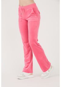 Juicy Couture - JUICY COUTURE Różowe damskie spodnie dresowe Del Ray Pocketed Pant, Rozmiar S. Kolor: różowy. Materiał: dresówka