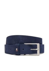 TOMMY HILFIGER - Tommy Hilfiger Pasek Męski Layton 3.5 Nubuck AM0AM13754 Granatowy. Kolor: niebieski. Materiał: nubuk, skóra