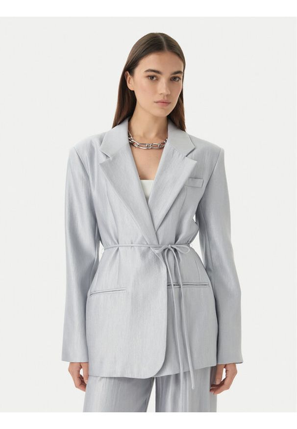 Eleh Marynarka SS260402 Błękitny Relaxed Fit. Kolor: niebieski. Materiał: wiskoza