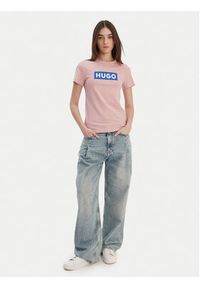 Hugo - HUGO T-Shirt Classic 50510772 Różowy Slim Fit. Kolor: różowy. Materiał: bawełna #3