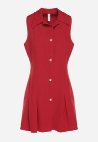 Born2be - Czerwona Koszulowa Sukienka z Ozdobnymi Guzikami Redellee. Okazja: na co dzień, na spacer. Typ kołnierza: kołnierzyk klasyczny. Kolor: czerwony. Typ sukienki: koszulowe. Styl: klasyczny, casual #4