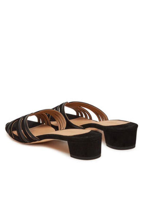 Lauren Ralph Lauren - LAUREN RALPH LAUREN Klapki Fay 802961818003 Czarny. Kolor: czarny. Materiał: skóra, zamsz