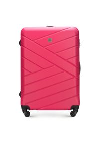 Wittchen - Duża walizka z ABS-u z deseniem. Kolor: różowy. Materiał: materiał, guma. Styl: elegancki, klasyczny #1