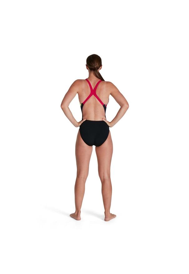 Strój Kąpielowy Speedo Digital Powerback – Czarno-niebiesko-żółty – Rozmiar 30. Kolor: fioletowy, wielokolorowy, czarny