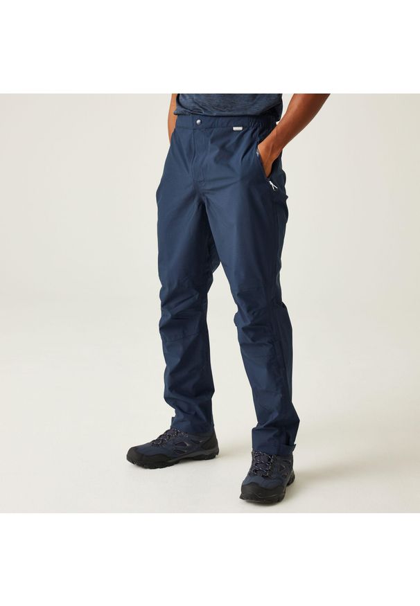 Regatta - Męskie spodnie turystyczne Highton Stretch granatowe. Kolor: niebieski. Materiał: poliester. Długość: długie. Sport: turystyka piesza