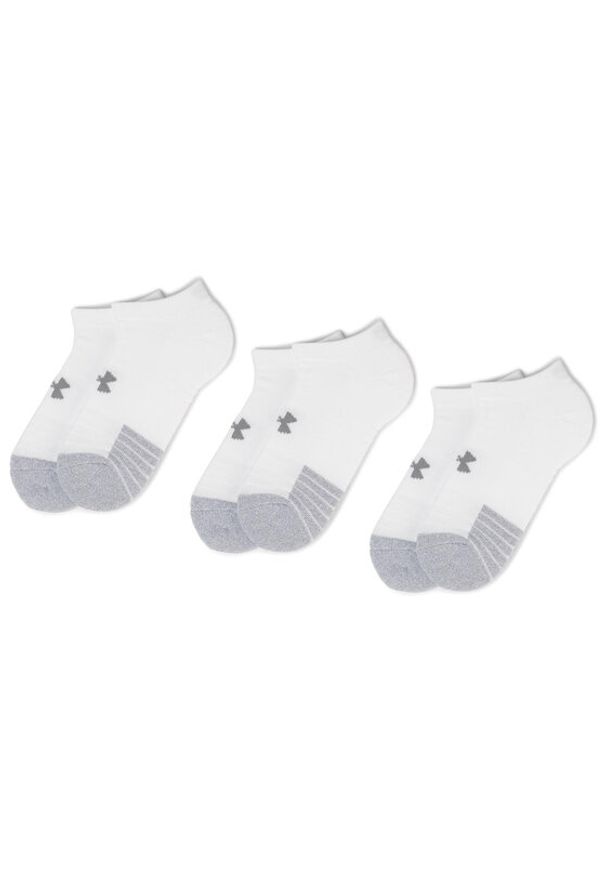 Under Armour Skarpety krótkie Heatgear No Show Sock 1346755-100 Biały. Kolor: biały. Materiał: materiał