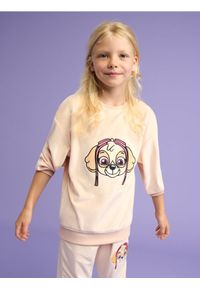 Sinsay - Bluza Psi Patrol - beżowy. Kolor: beżowy. Materiał: tkanina, welur. Długość: długie. Wzór: nadruk, haft #1