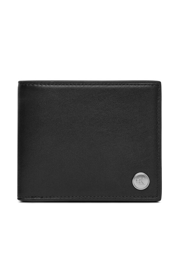 Calvin Klein Jeans Duży Portfel Męski Jeans Hardware Bifold W/Coin LV04G1082G Czarny. Kolor: czarny. Materiał: skóra