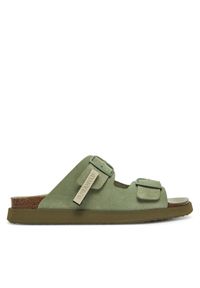 D.Franklin Klapki DFSH407001 Khaki. Kolor: brązowy. Materiał: zamsz, skóra