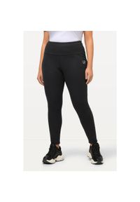 ULLA POPKEN - Damskie Legginsy sztuczne futerko od wewnątrz bardzo ciepłe wysoki stan. Stan: podwyższony. Kolekcja: plus size. Kolor: czarny. Materiał: bawełna, elastan, poliester, materiał. Sport: turystyka piesza