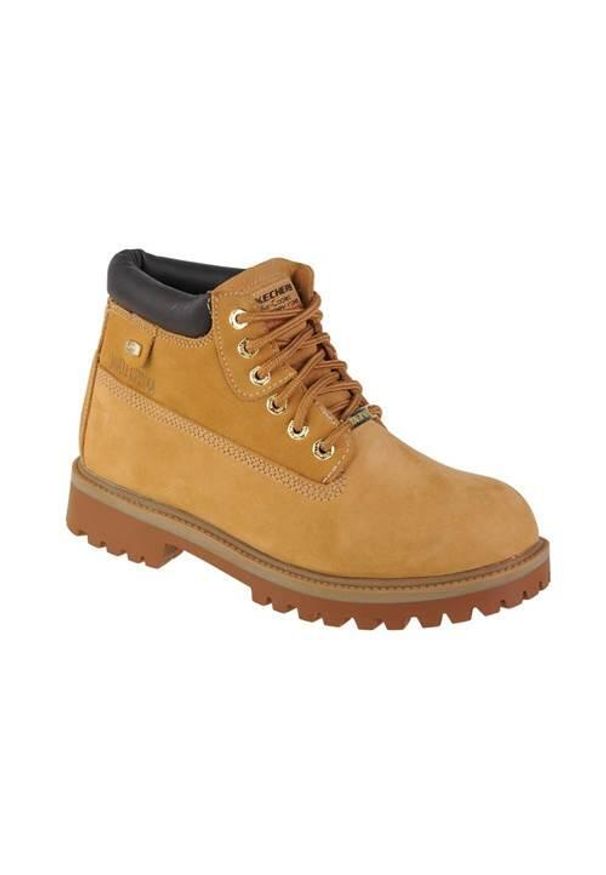 skechers - Buty do chodzenia męskie Skechers Sergeants Verdict. Wysokość cholewki: za kostkę. Zapięcie: sznurówki. Kolor: żółty. Materiał: materiał, skóra, syntetyk. Szerokość cholewki: normalna. Sport: turystyka piesza