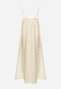 Born2be - Beżowa Sukienka z Wiskozą o Trapezowym Kroju na Ramiączkach Silarelle. Okazja: na co dzień. Typ kołnierza: dekolt w kształcie V. Kolor: beżowy. Materiał: wiskoza. Długość rękawa: na ramiączkach. Typ sukienki: trapezowe. Styl: casual, elegancki #3