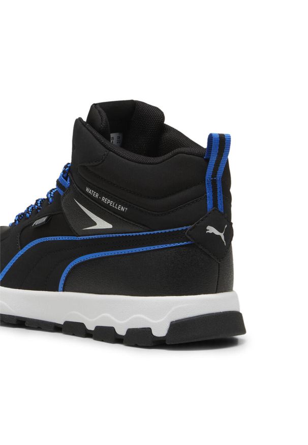 Puma - Młodzieżowe sneakersy Evolve Trail PUMA Black Hyperlink Blue. Kolor: czarny, niebieski, wielokolorowy. Materiał: syntetyk, materiał. Sport: turystyka piesza