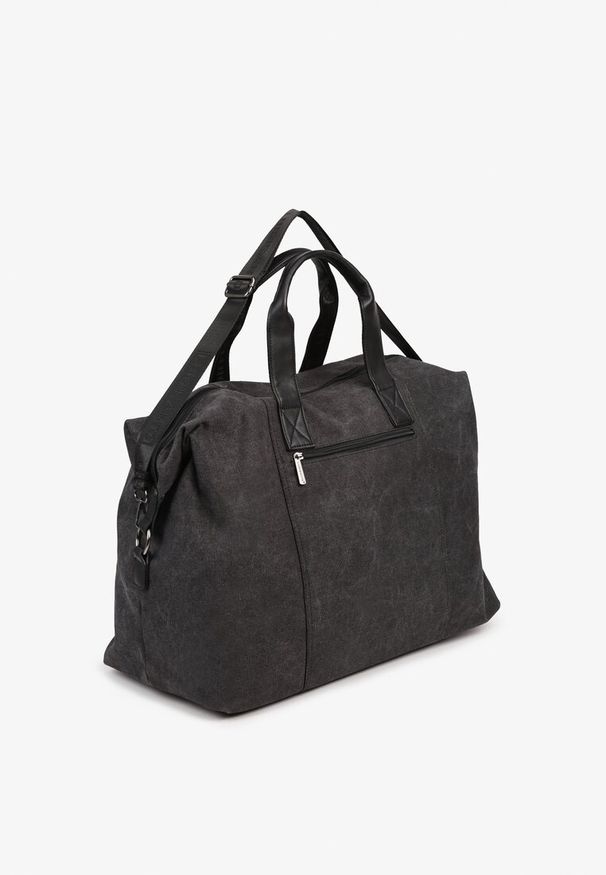 Renee - Czarna Torba Podróżna Jeansowa z Paskiem z Możliwością Regulacji Zaidell. Kolor: czarny. Styl: elegancki