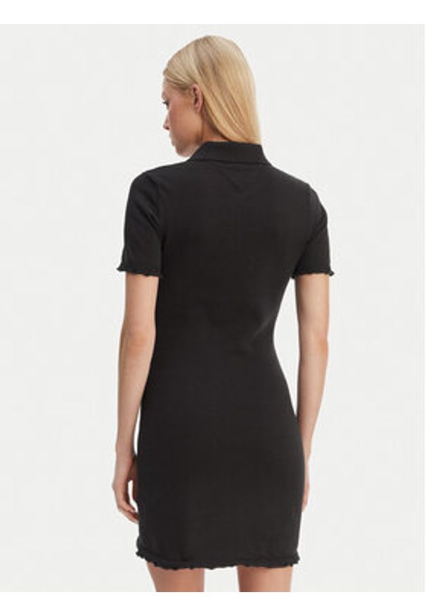 Tommy Jeans Sukienka codzienna Lettuce DW0DW22336 Czarny Slim Fit. Okazja: na co dzień. Kolor: czarny. Materiał: bawełna. Typ sukienki: proste. Styl: casual