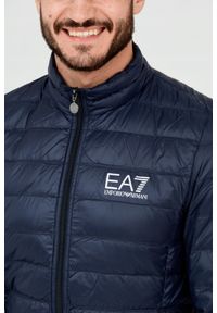 EA7 Emporio Armani - EA7 Granatowa kurtka męska pikowana. Kolor: niebieski