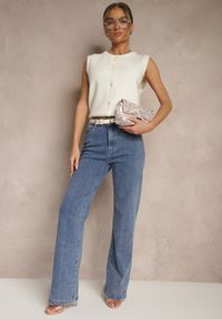 Renee - Biała Sweterkowa Kamizelka z Wełną na Guziki Eralina. Okazja: na co dzień. Kolor: biały. Materiał: wełna. Styl: klasyczny, casual #5